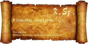 Kinszky Szelina névjegykártya